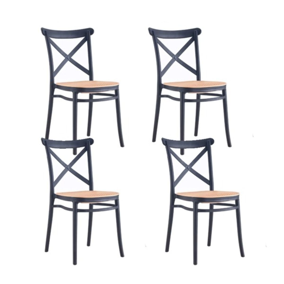 HABITA2 CHILE - PACK DE 4 SILLA SENA TOP- NEGRO