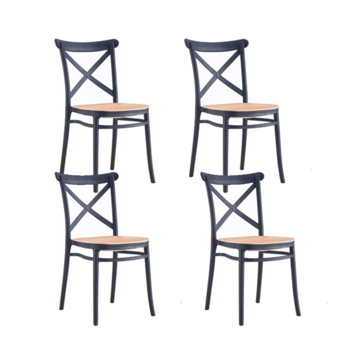 HABITA2 CHILE - PACK DE 4 SILLA SENA TOP- NEGRO