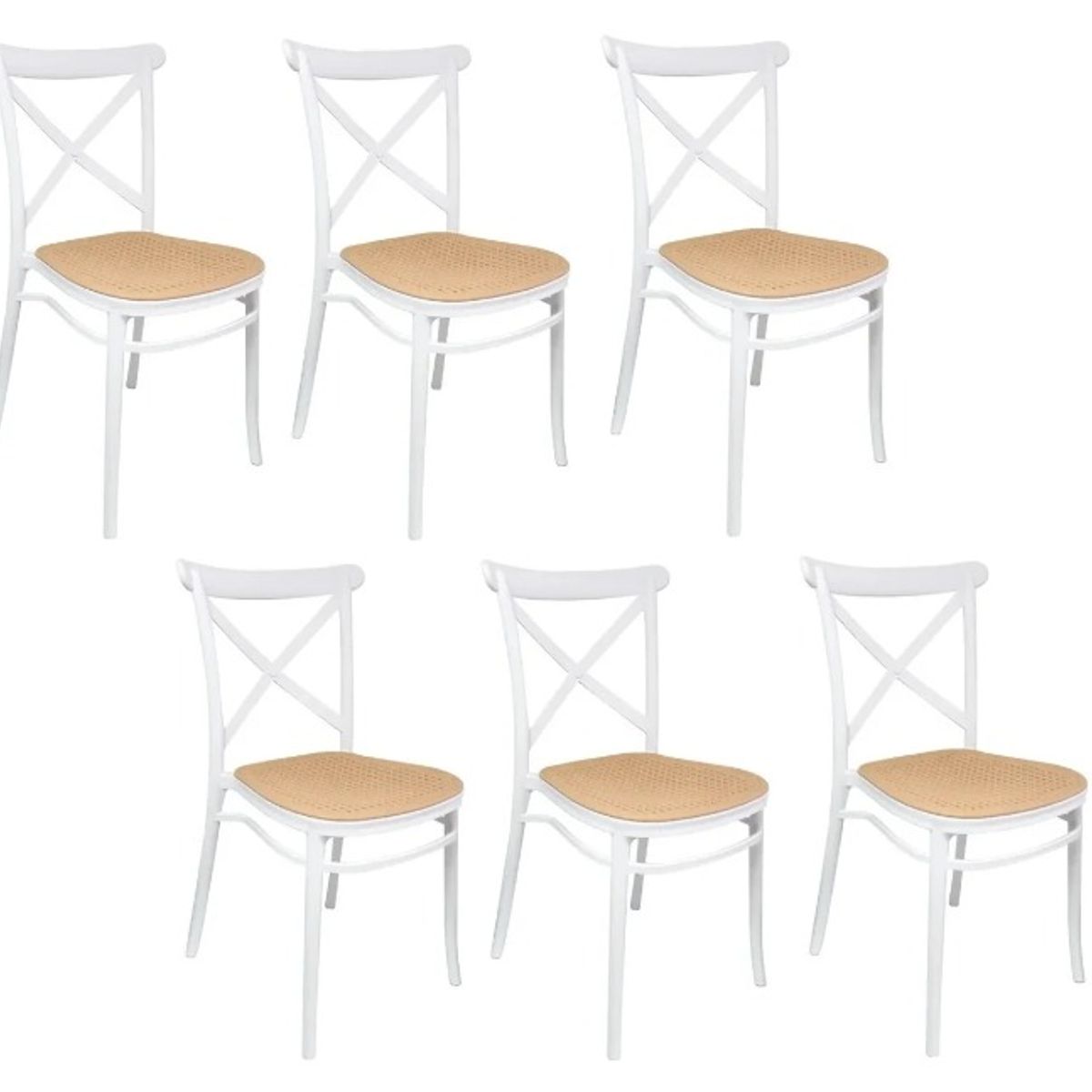 HABITA2 CHILE - PACK DE 6 SILLA SENA TOP- BLANCO
