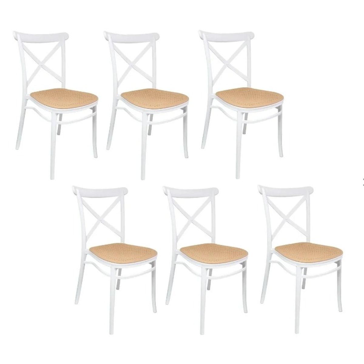 HABITA2 CHILE - PACK DE 6 SILLA SENA TOP- BLANCO