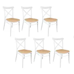 GENERICO - PACK DE 6 SILLA SENA TOP- BLANCO