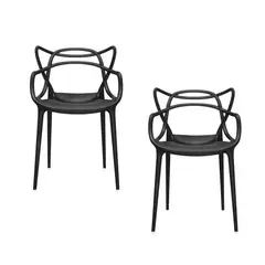 GENERICO - PACK DE 2 SILLA MASTER NEGRO.