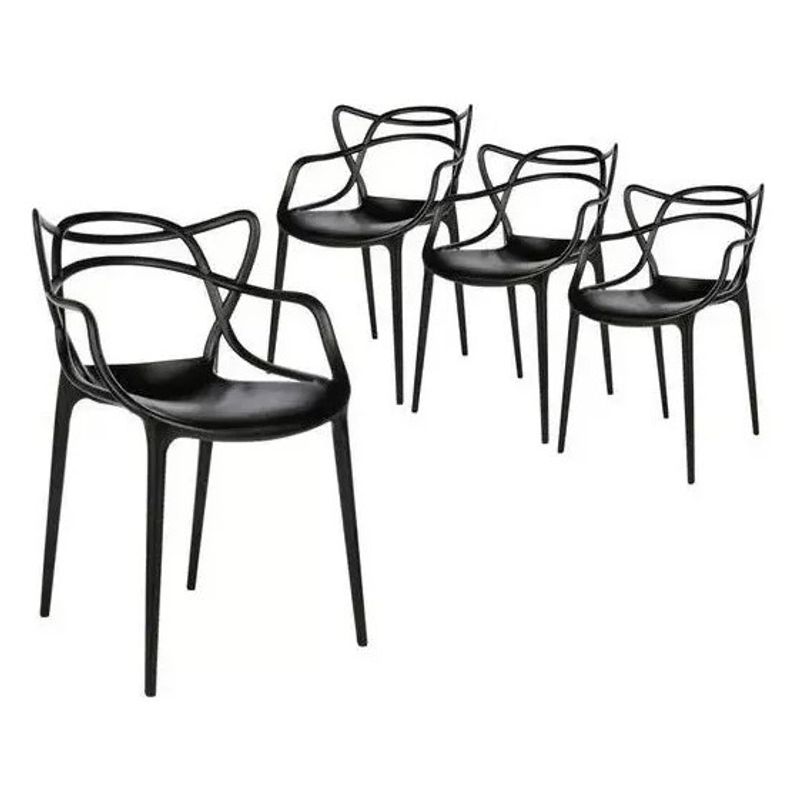 GENERICO - PACK DE 4 SILLA MASTER NEGRO