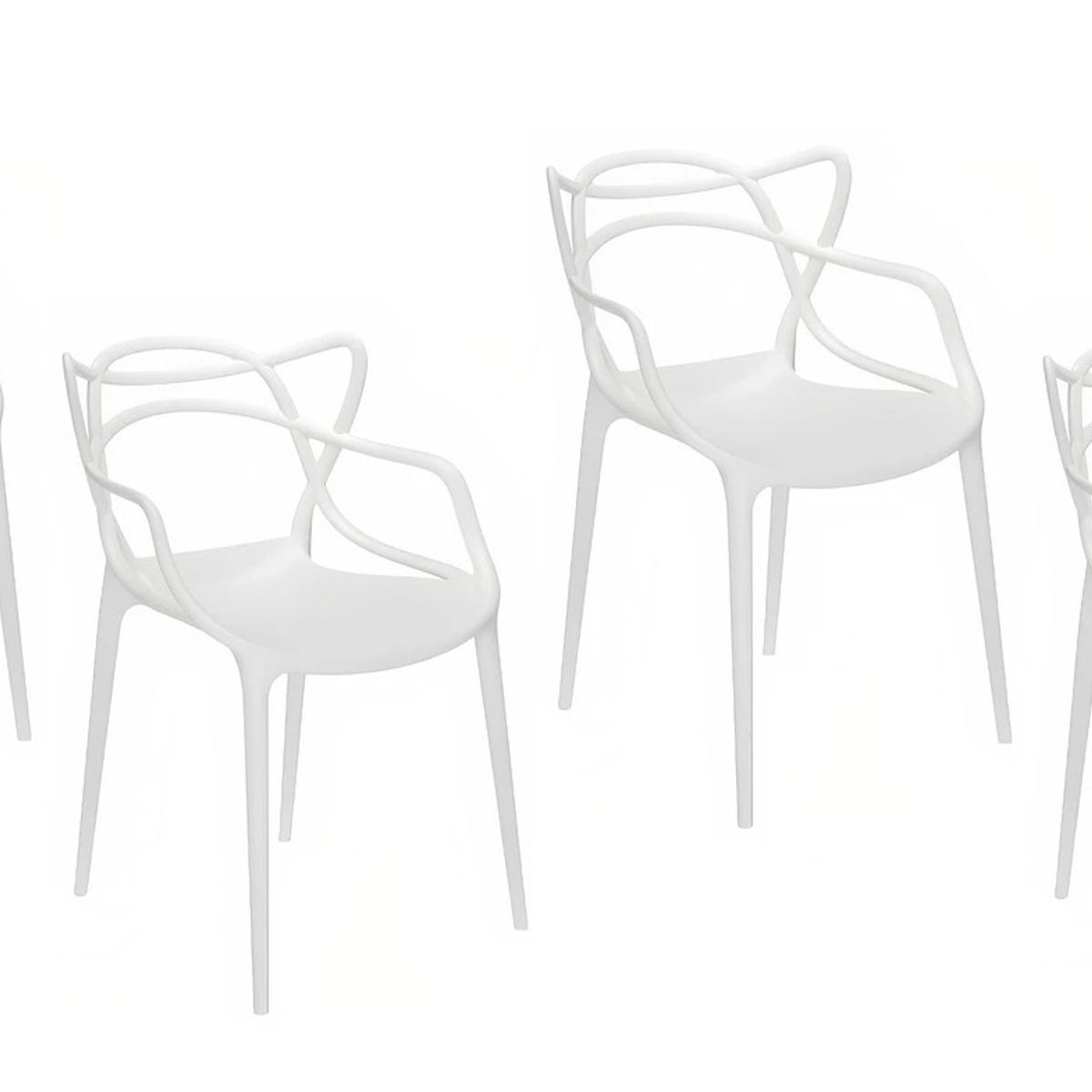 GENERICO - PACK DE 4 SILLA MASTER BLANCO