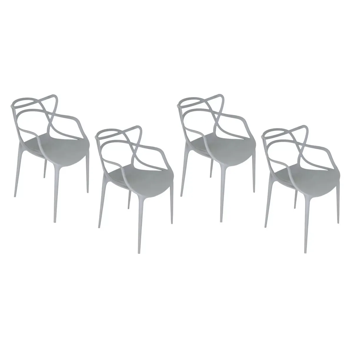 HABITA2 CHILE - PACK DE 4 SILLA MASTER POLIPROPILENO GRIS