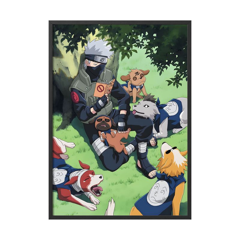 CREANGO - CUADRO POSTER KAKASHI HATAKE CON PERROS NARUTO 33X43