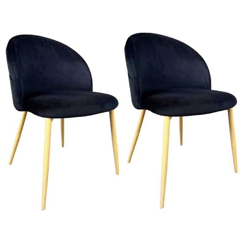 GENERICO - Pack de 2 Sillas estilo nórdico - Negro