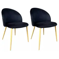 GENERICO - Pack de 2 Sillas estilo nórdico - Negro