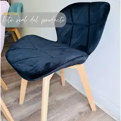 GENERICO - Pack de 2 Silla Velvet - Negro