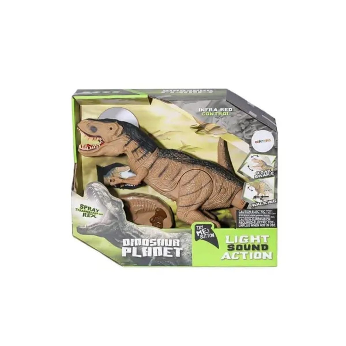 GENERICO - DINOSAURIO CONTROL REMOTO GRAN TIRANOSAURIO REX LUZ VAPOR