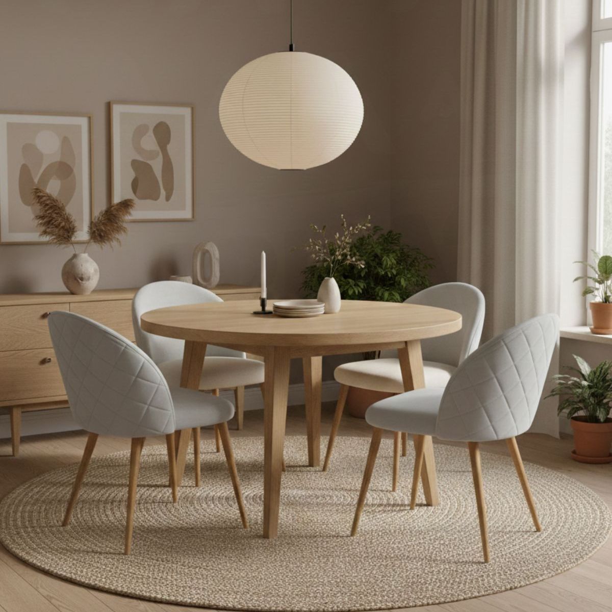 HABITA2 CHILE - Silla Nordic Felpa patas simil madera