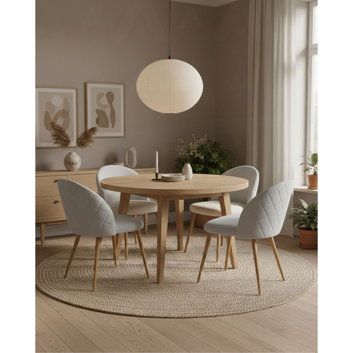 HABITA2 CHILE - Silla Nordic Felpa patas simil madera