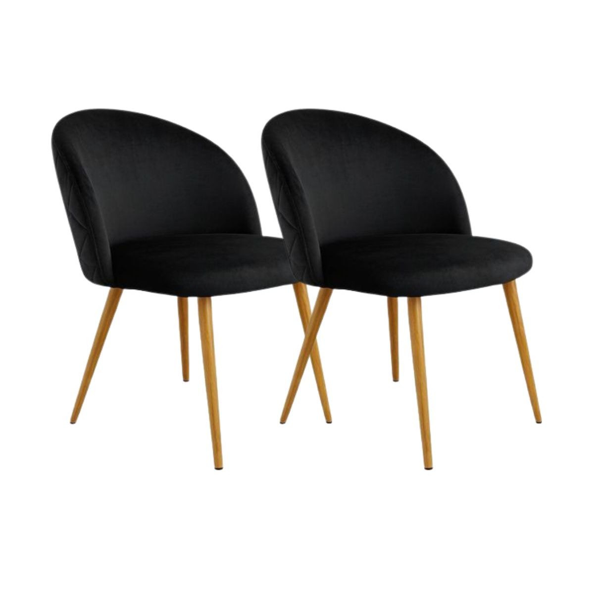 HABITA2 CHILE - Pack 2 Silla Nordic  Felpa patas simil madera