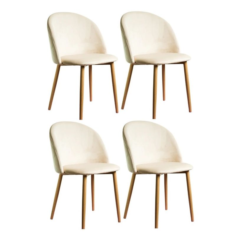 GENERICO - Pack 4 Silla de comedor Nordic Felpa - Beige
