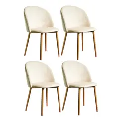 GENERICO - Pack 4 Silla de comedor Nordic Felpa - Beige