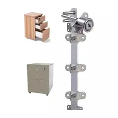 GENERICO - Cerradura Chapa Para Kardex Cajonera Frontal 3cajones 50cm