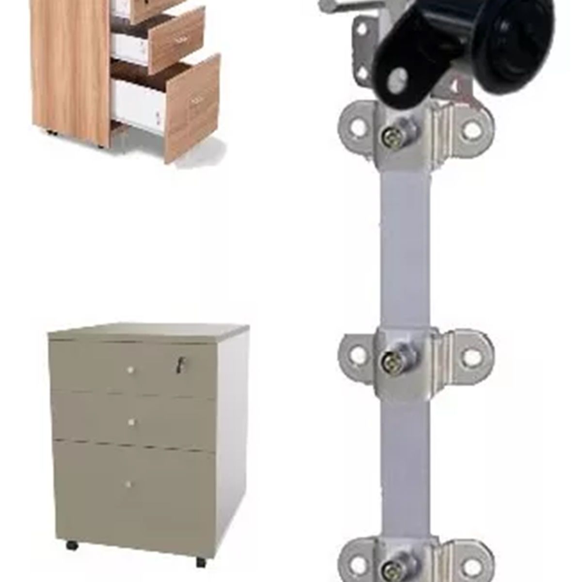 GENERICO - Cerradura Chapa Para  Kardex Cajonera Frontal 3cajones 50cm Negro