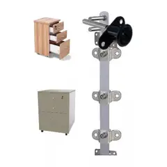 GENERICO - Cerradura Chapa Para Kardex Cajonera Frontal 3cajones 50cm Negro