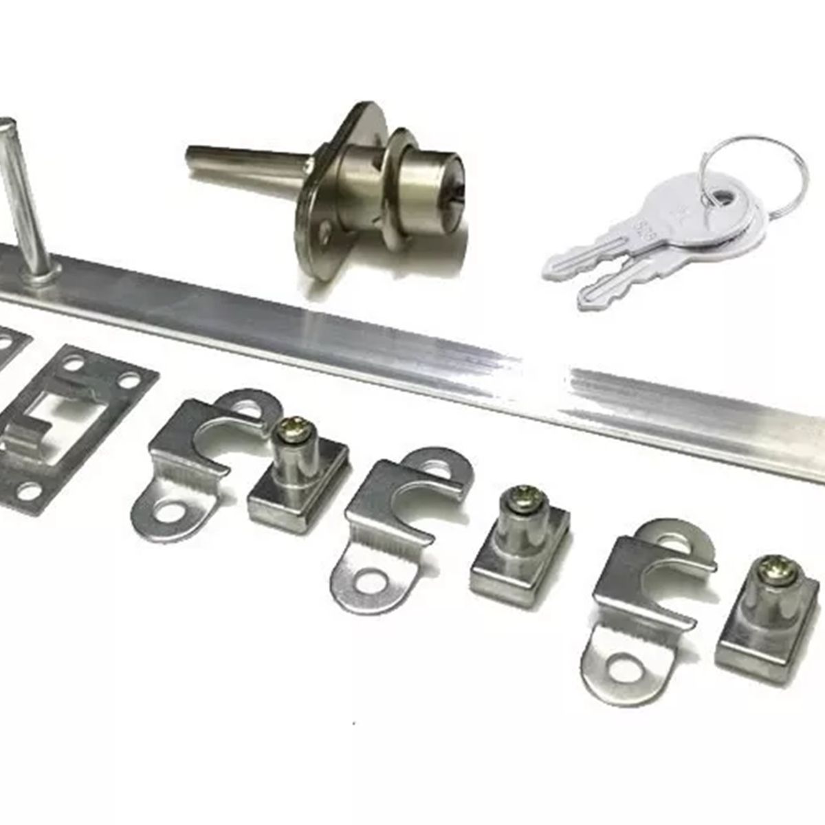 GENERICO - Cerradura Chapa Para  Kardex Cajonera Frontal 3cajones 50cm Negro