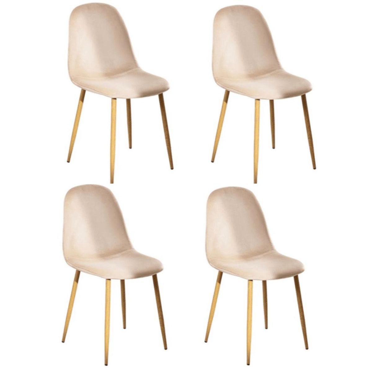 HABITA2 CHILE - Pack de 4 Silla de Comedor Trendy Terciopelo Beige