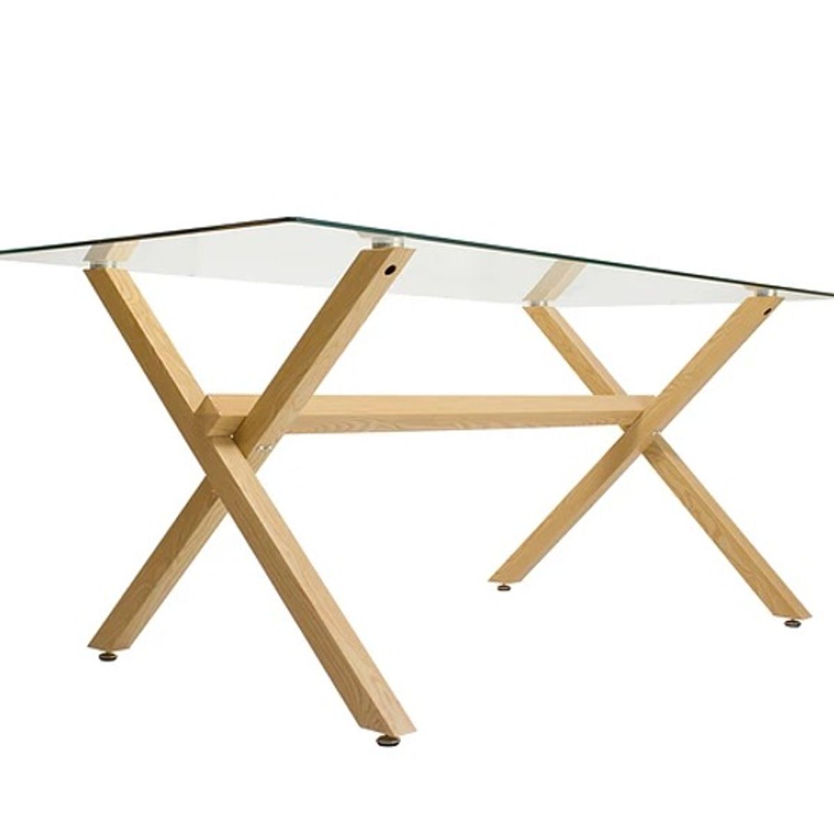 HABITA2 CHILE - Mesa de vidrio X 140cm con patas Simil de Madera