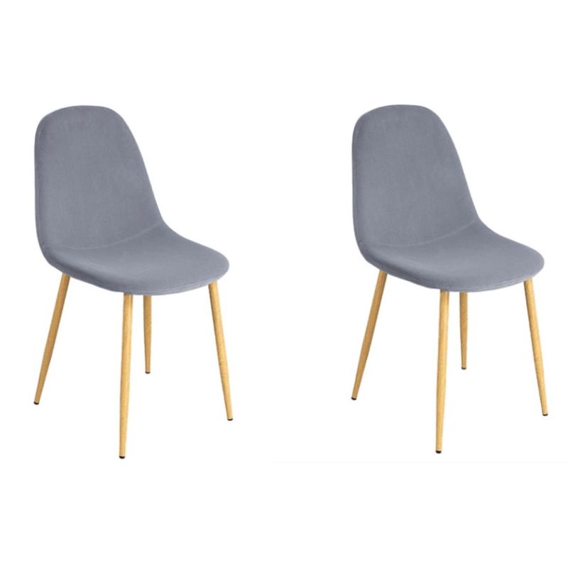GENERICO - Pack de 2 Silla de Comedor Trendy Terciopelo Gris