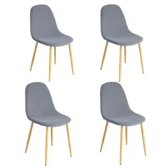 HABITA2 CHILE - Pack de 4 Silla de Comedor Trendy Terciopelo Gris