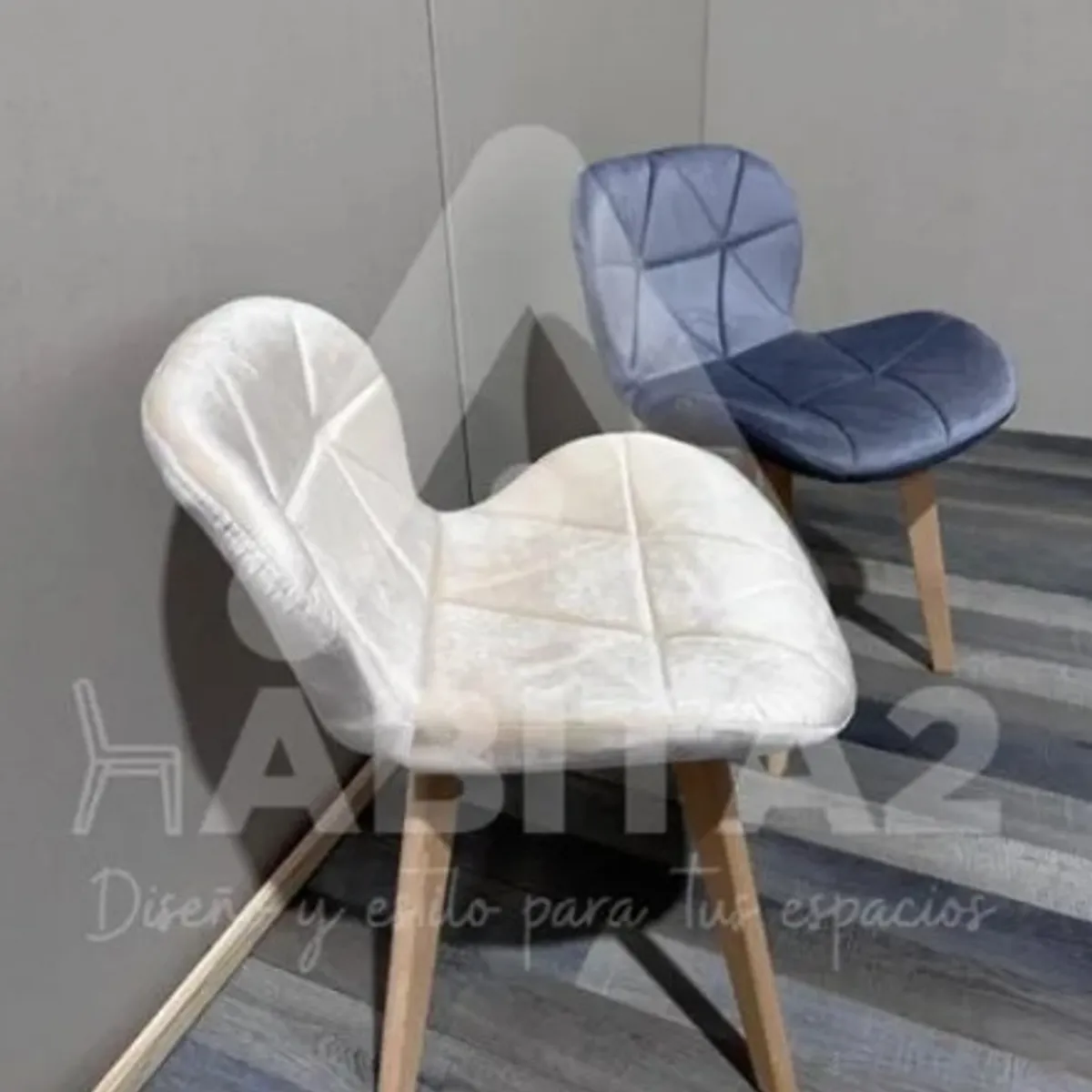 GENERICO - Pack de 4 Silla Velvet  - Gris