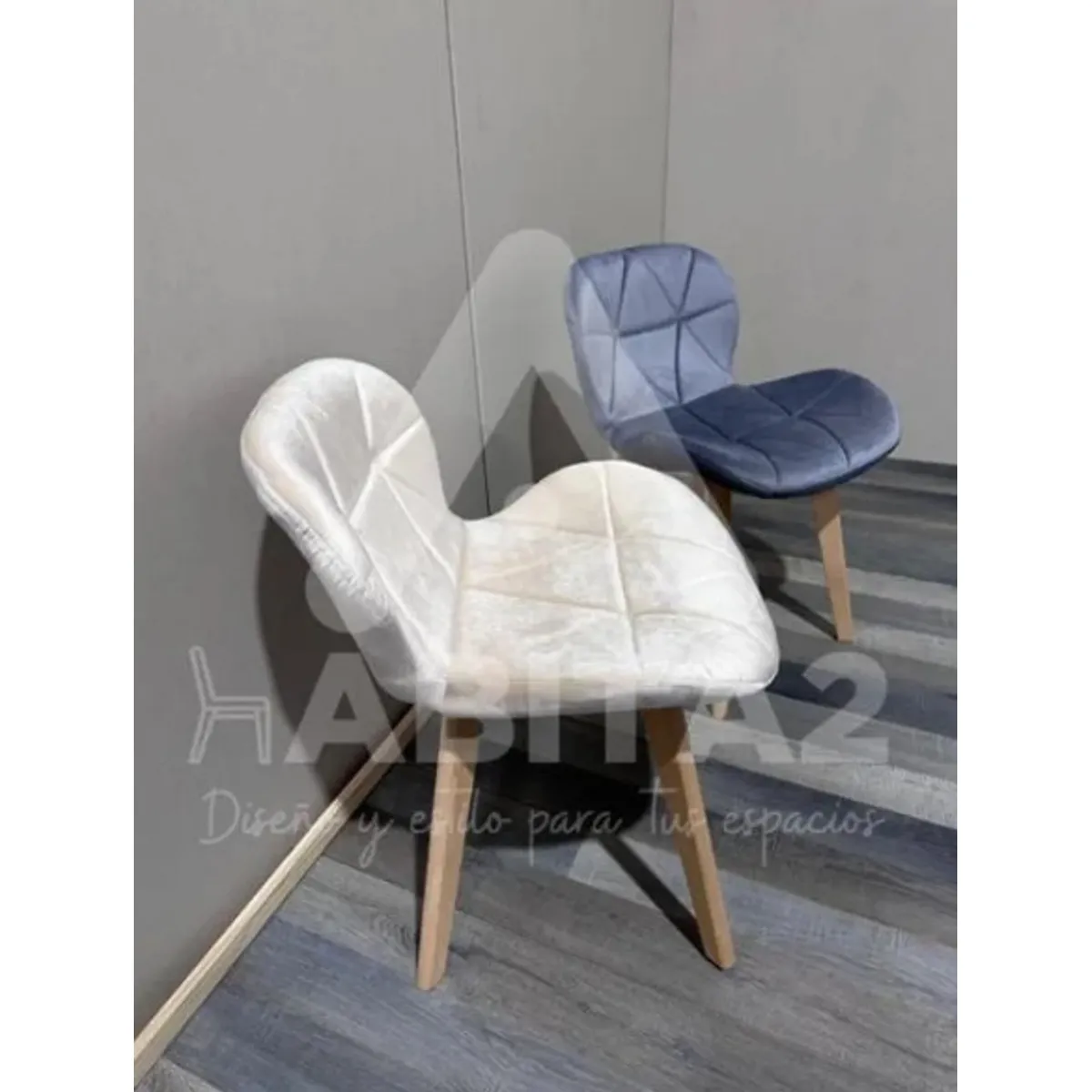 GENERICO - Pack de 4 Silla Velvet  - Gris