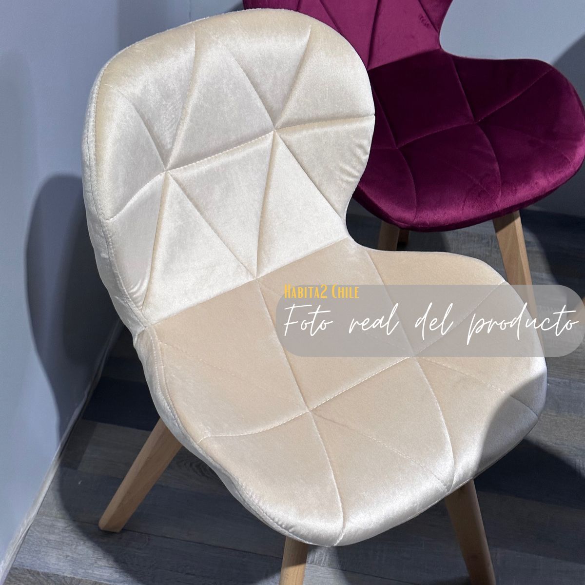 HABITA2 CHILE - Pack de 4 Silla Velvet  - Beige