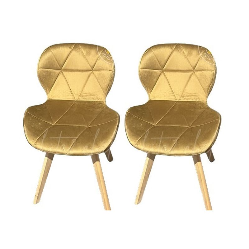 GENERICO - Pack de 2 Silla Velvet  - Oro