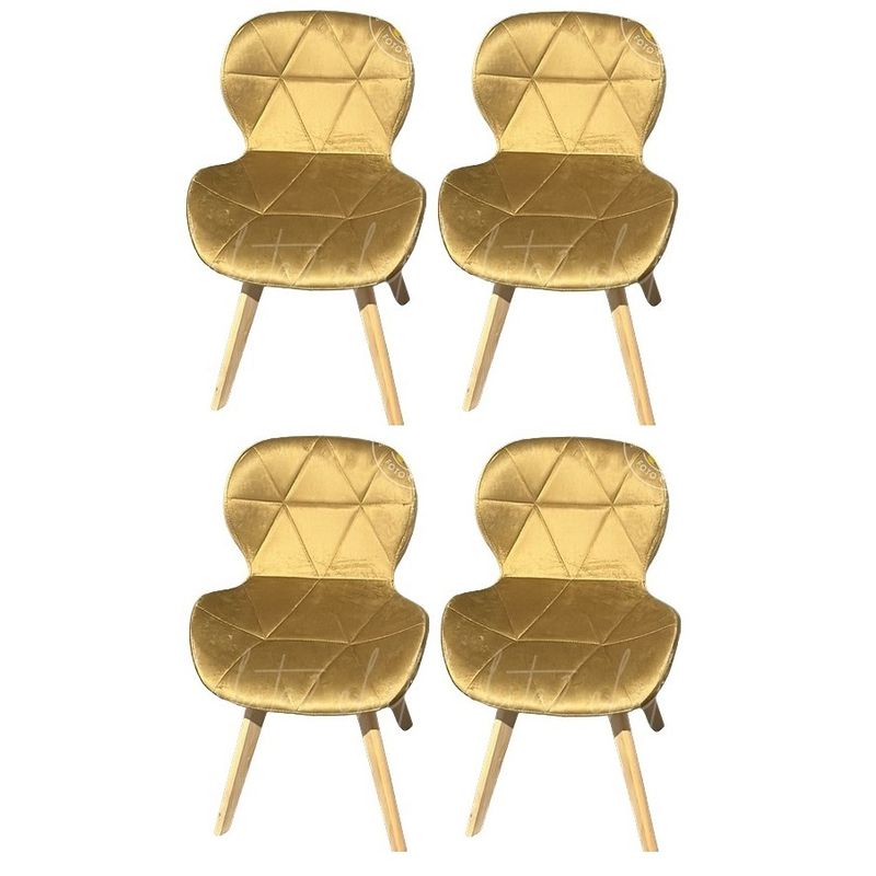 GENERICO - Pack de 4 Silla Velvet  - Oro