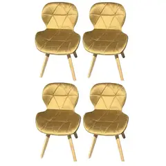 GENERICO - Pack de 4 Silla Velvet - Oro