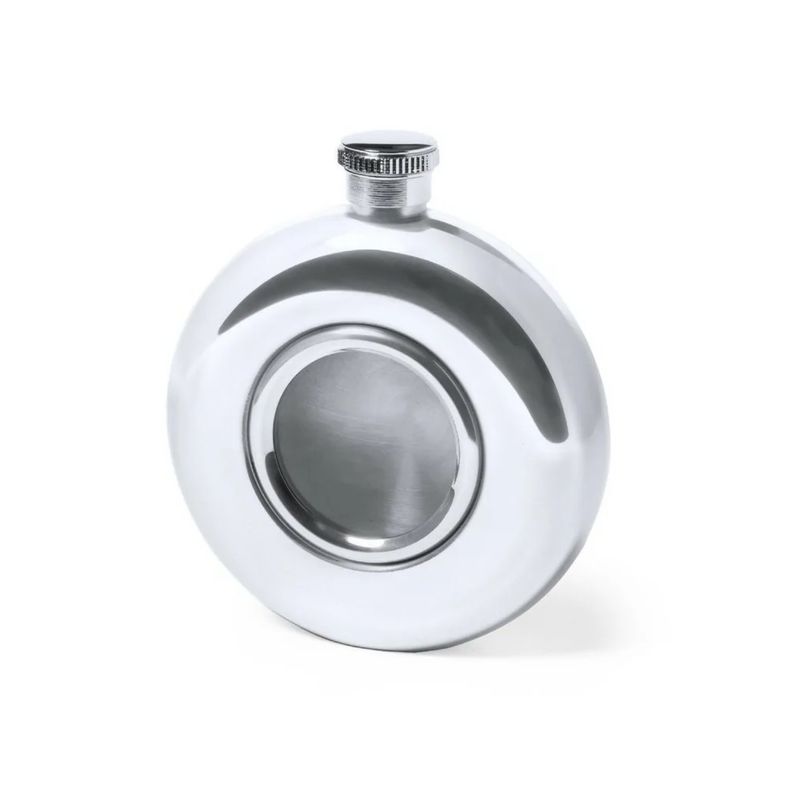 IMPORTCLICK - Botella Petaca Licor Acero Inoxidable Diseño Circular Maister 150 ML