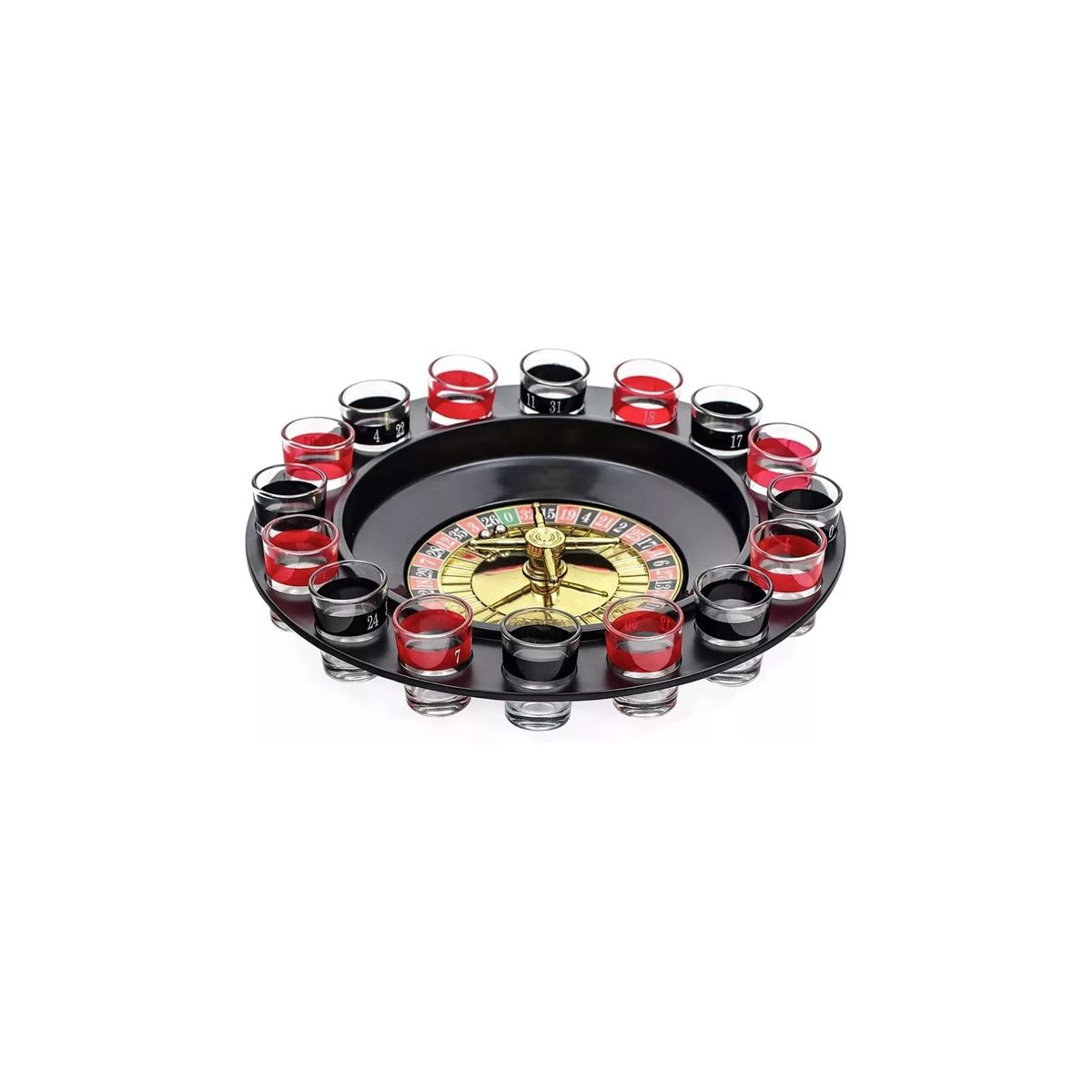 IMPORTCLICK - Juego Mesa Ruleta Giratoria Para Tragos Shots 16 Piezas Adultos IMPORTCLICK