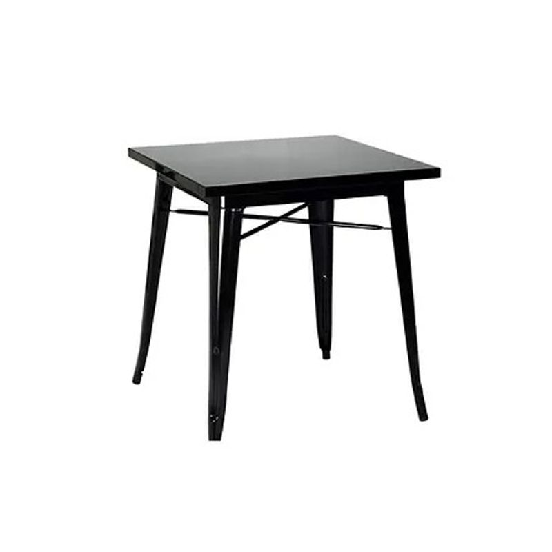 GENERICO - Mesa Tolix Cuadrada Metalica Negra 80x80 cm