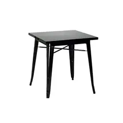 GENERICO - Mesa Tolix Cuadrada Metalica Negra 80x80 cm