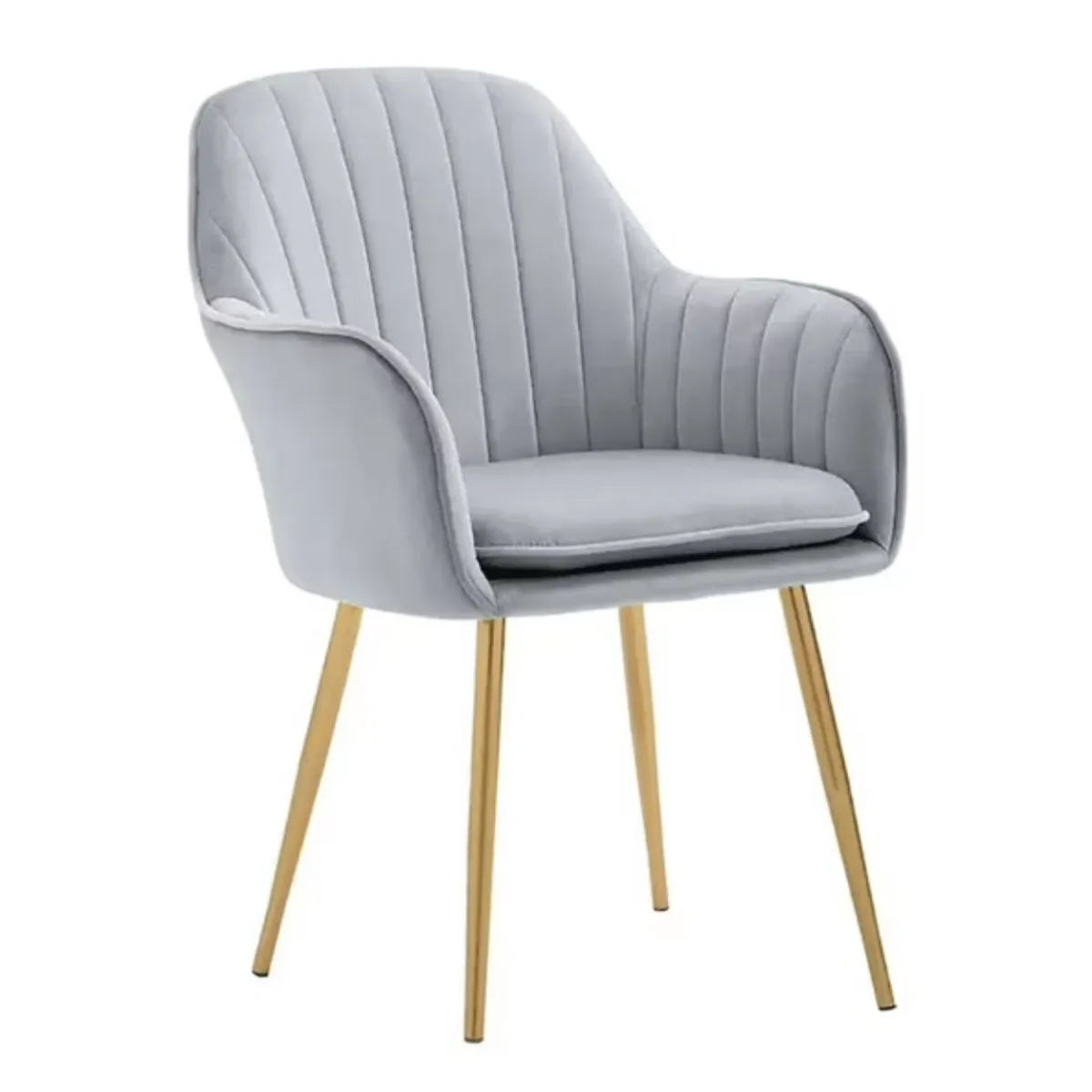 HABITA2 CHILE - Sitial poltrona acolchada color gris patas metal gold