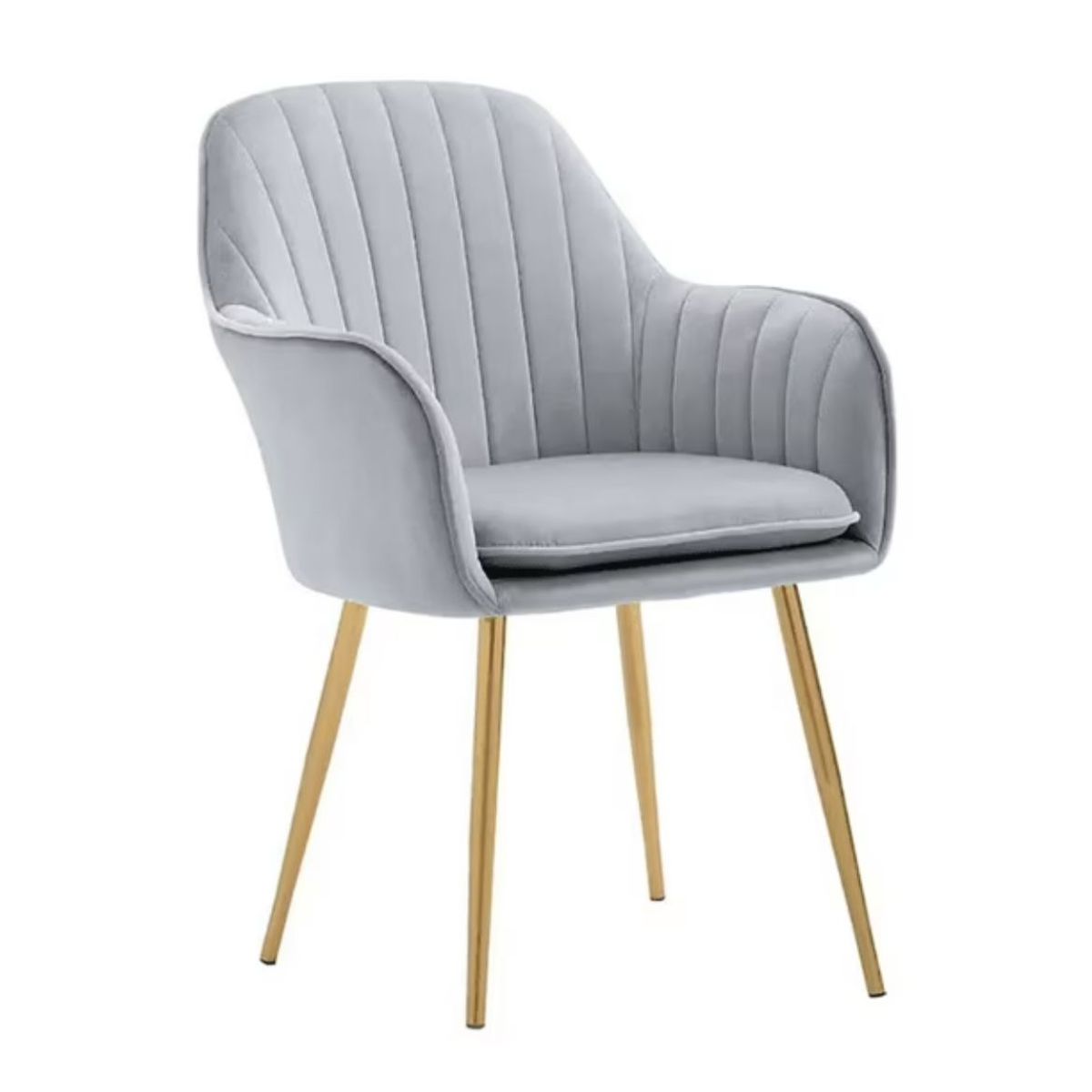 HABITA2 CHILE - Sitial poltrona acolchada color gris patas metal gold