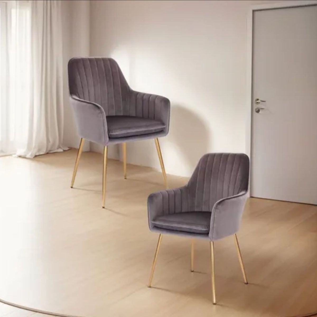 HABITA2 CHILE - PACK 2 SITIAL POLTRONA CAFÉ LINEAL GOLD