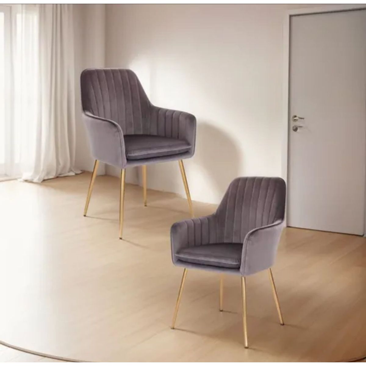 HABITA2 CHILE - PACK 2 SITIAL POLTRONA CAFÉ LINEAL GOLD