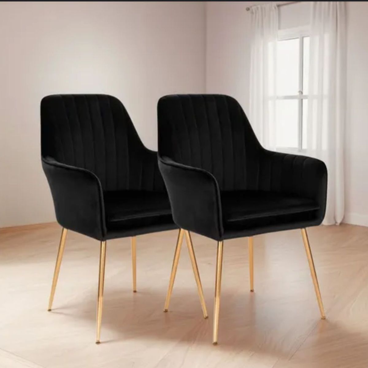 HABITA2 CHILE - PACK 2 SITIAL POLTRONA NEGRO LINEAL GOLD