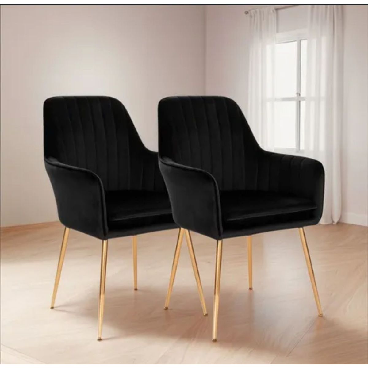 HABITA2 CHILE - PACK 2 SITIAL POLTRONA NEGRO LINEAL GOLD
