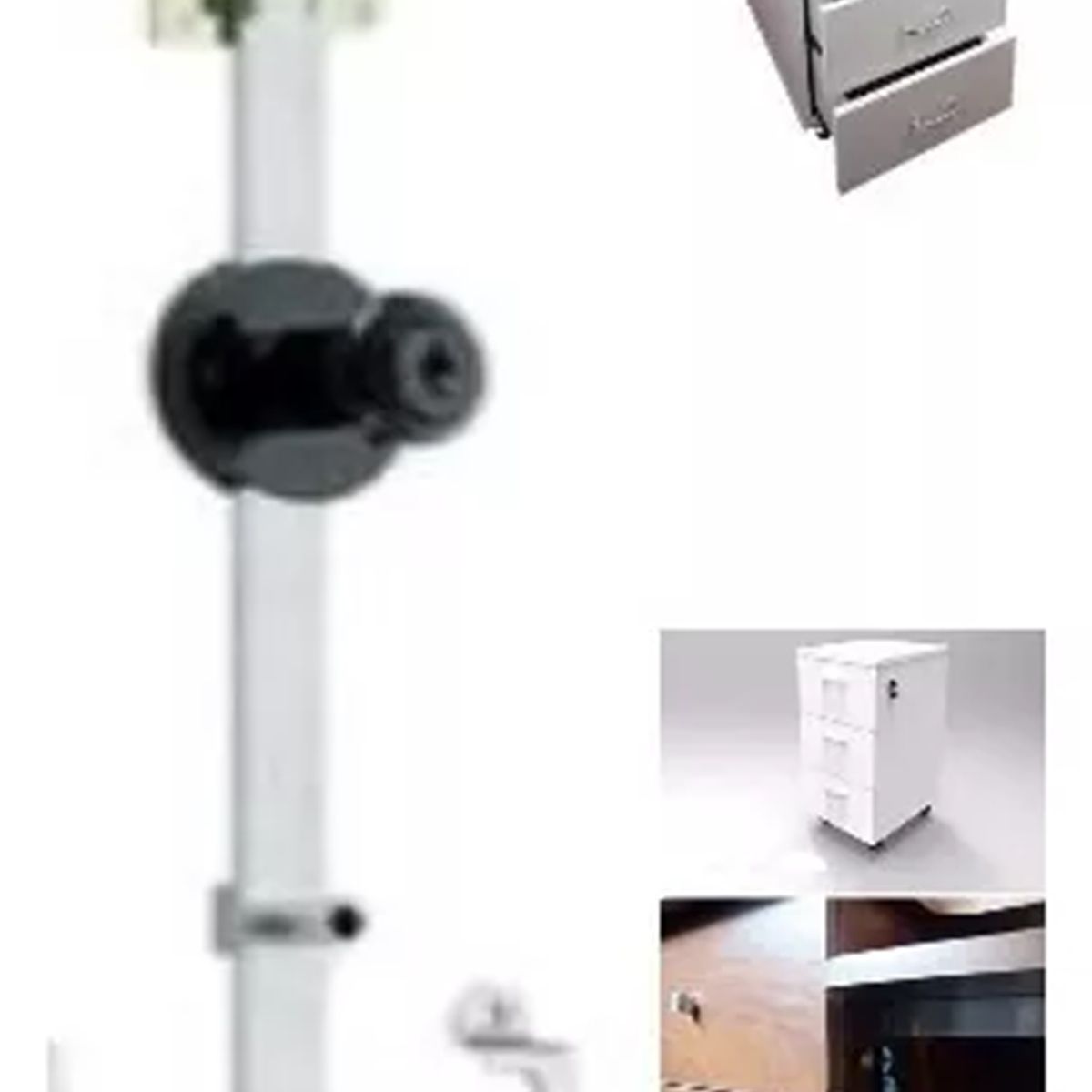 GENERICO - Cerradura Chapa Para  Kardex Cajonera Lateral 3cajones 50cm Negro