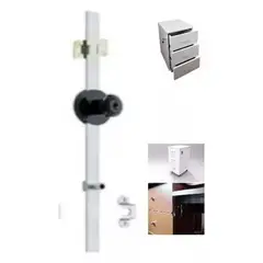 GENERICO - Cerradura Chapa Para Kardex Cajonera Lateral 3cajones 50cm Negro