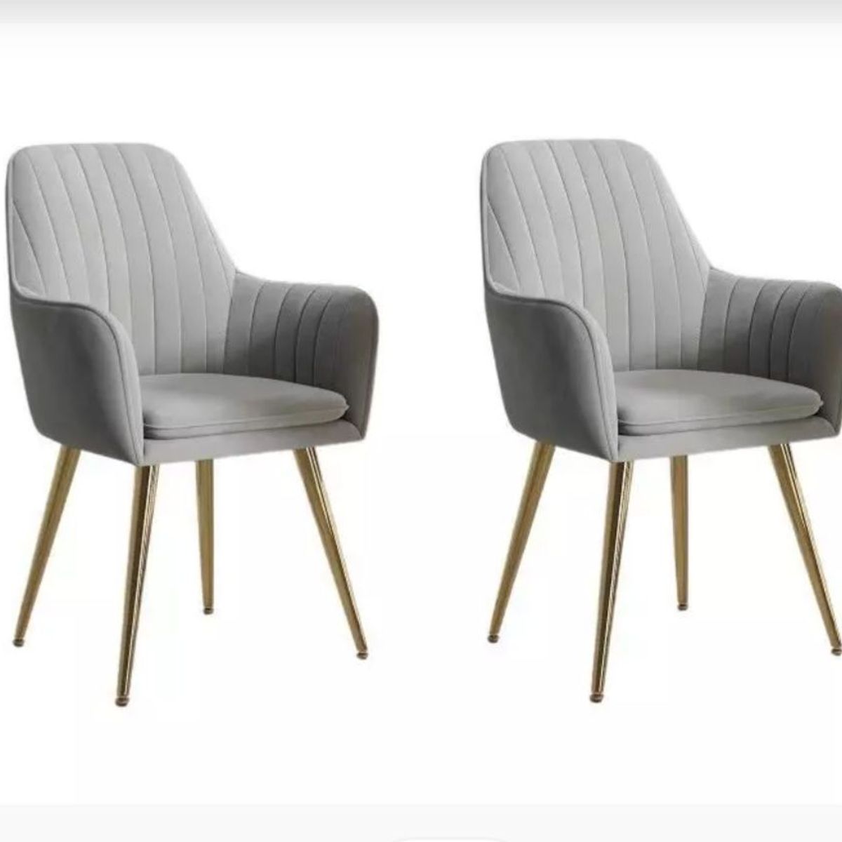 GENERICO - PACK 2 SITIAL POLTRONA GRIS LINEAL GOLD