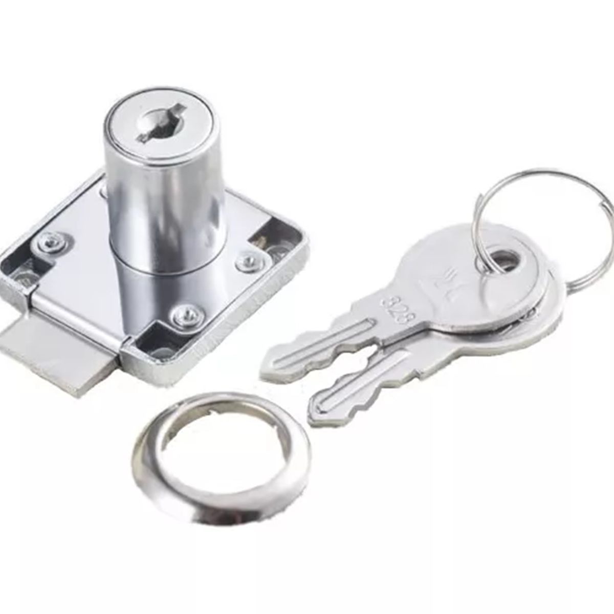 GENERICO - Cerradura Chapa Mueble Cajón Cuadrada Cilindro 16mm