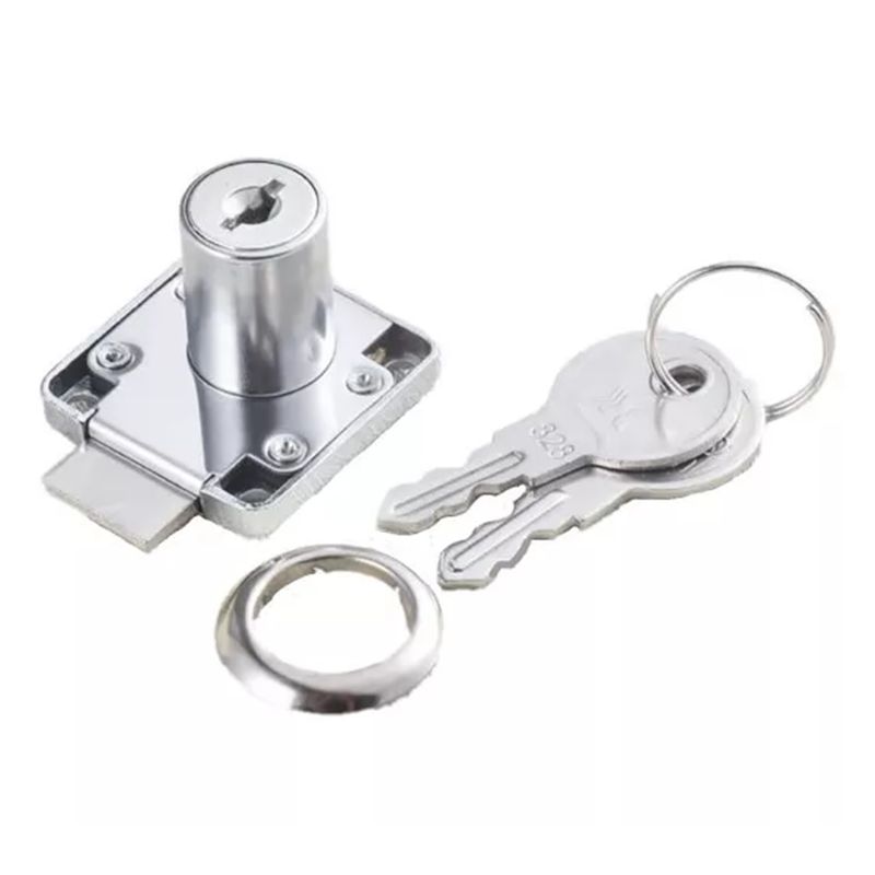 GENERICO - Cerradura Chapa Mueble Cajón Cuadrada Cilindro 16mm