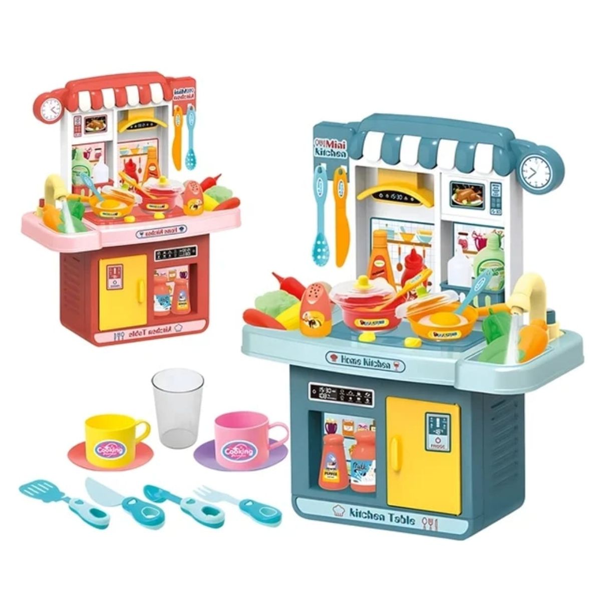 GENERICO - COCINA DE JUGUETE 33 ACCESORIOS LUCES AZUL