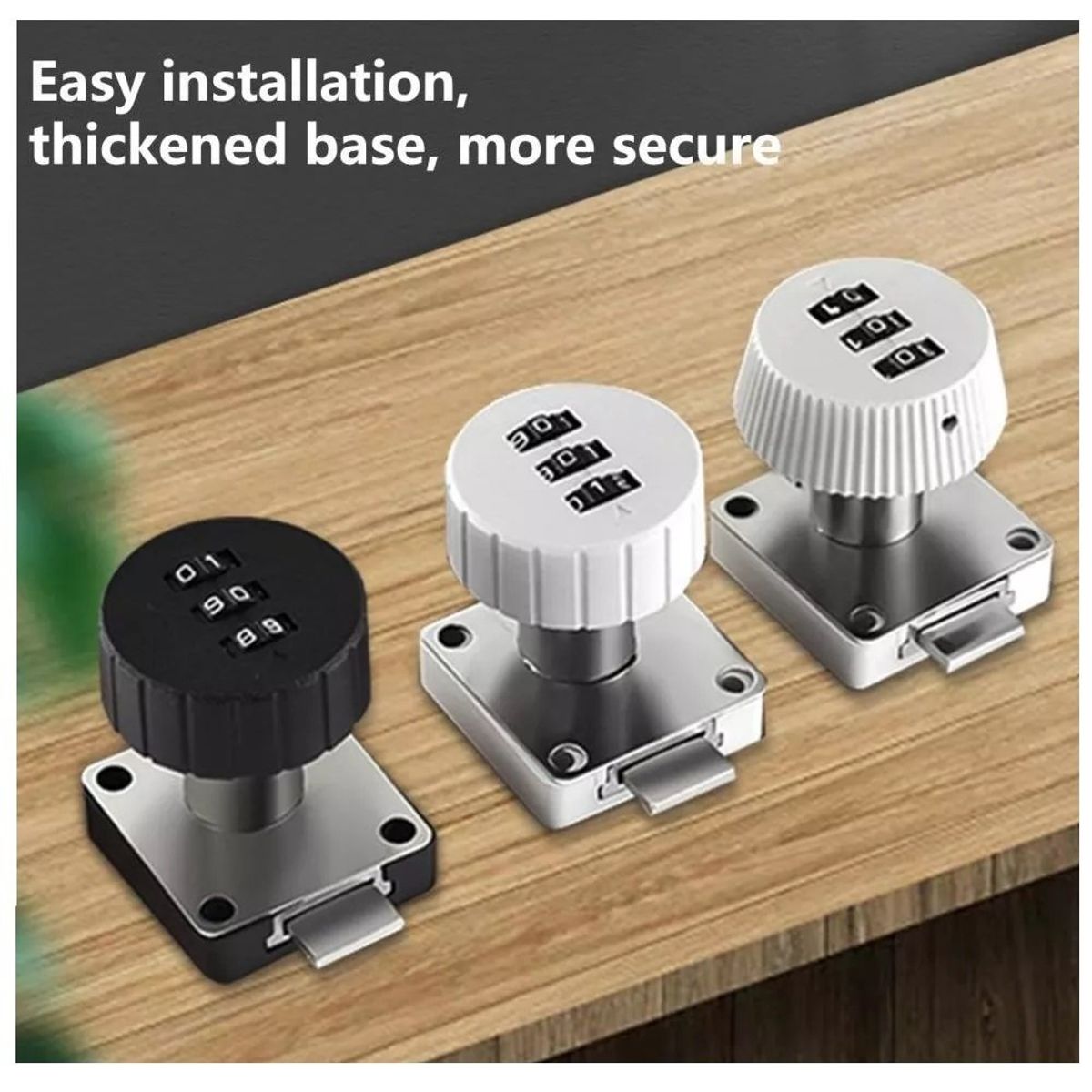 GENERICO - Cerradura  Con Clave Para Mueble Cajon Puerta Hasta 20mm Negro